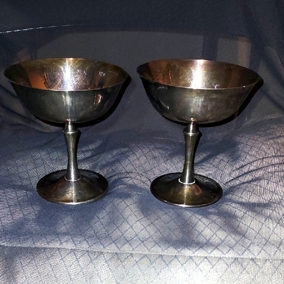 El Delberti Other - El Delberti Italy Silver Plated Champagne Glasses Set Of 2   4 1/2"